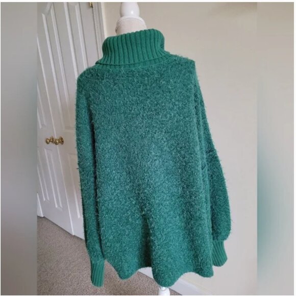 Free People Mili Oversized High Neck Green Sweater size XL - Picture 4 of 9